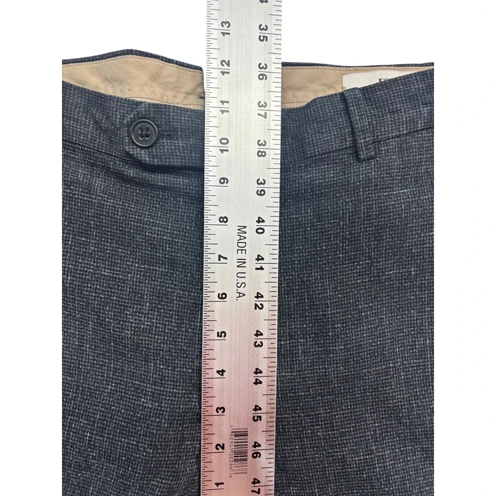 Banana Republic 36x32 Charcoal Pants Chino Italian Stretch Cotton Micro Check